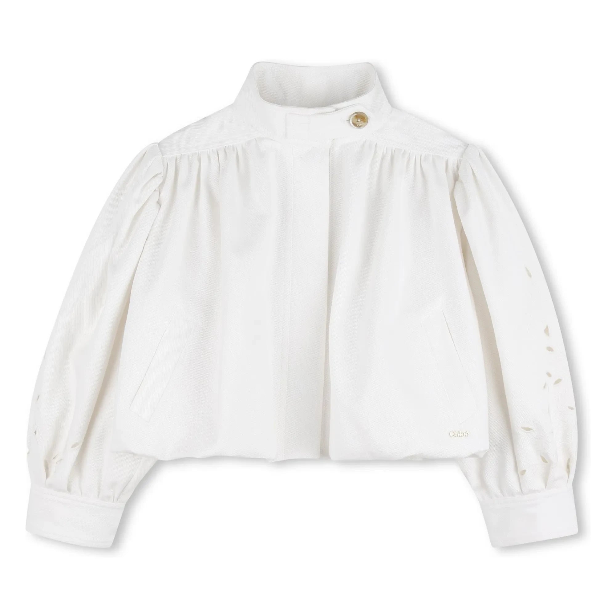 Chloé – Bestickte Jacke aus Bio-Baumwolle | Weiß