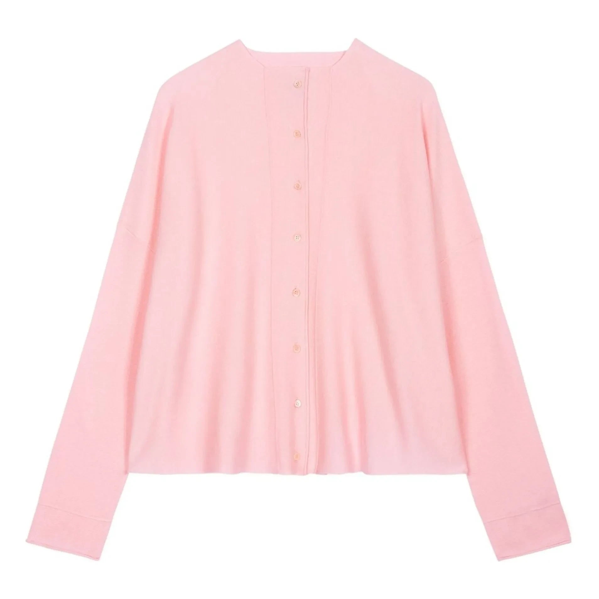 Bompard - Oversize Strickjacke aus Baumwolle und Kaschmir im minimalistischen Stil | Rosa