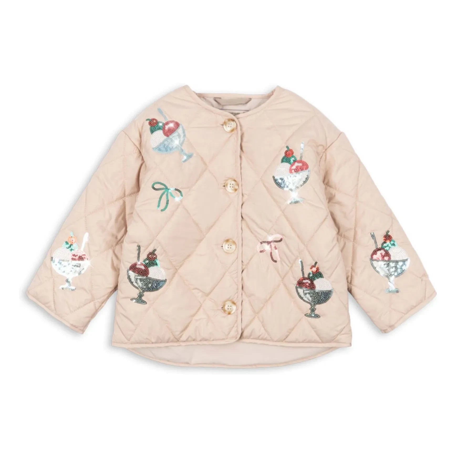 Konges Sløjd - Flora Glaces Pailletten-Steppjacke | Hellrosa