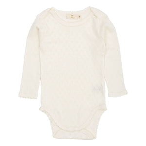 Copenhagen Colors - Kurzarm Body Pointelle Herzen Bio-Baumwolle | Creme