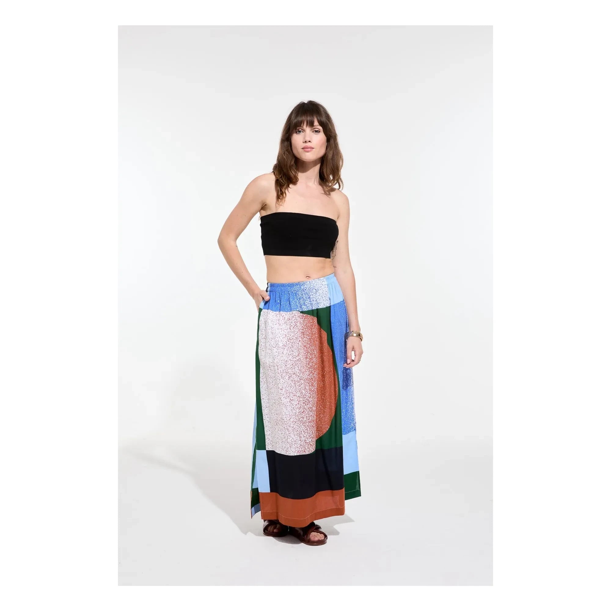 Mapoésie - Juliette Sunrise Baumwollrock | Blau
