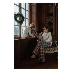 Risu Risu - Quattro Kariertes Bio-Baumwoll-Pyjama | Rot