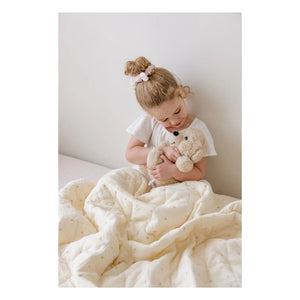Soft Spot - Ribana gesteppte Decke aus Bio-Baumwolle | Ecru