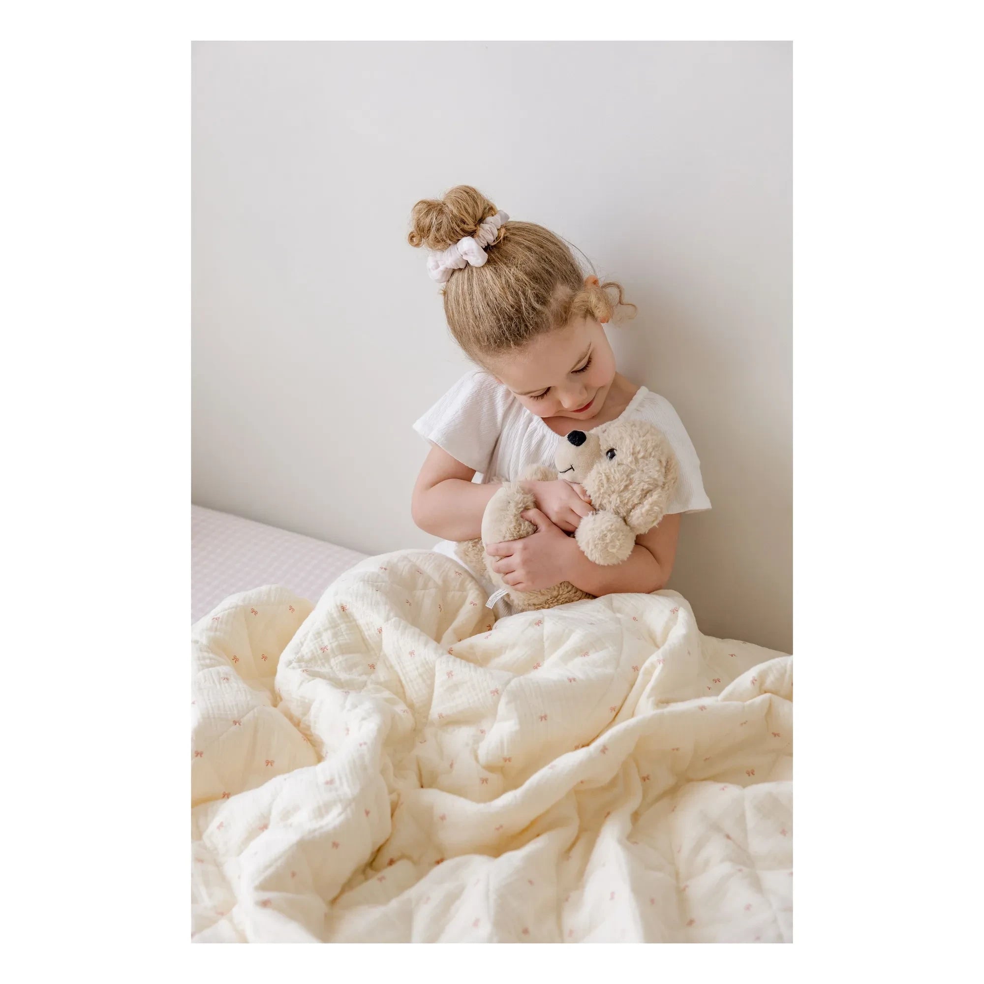 Soft Spot - Ribana gesteppte Decke aus Bio-Baumwolle | Ecru