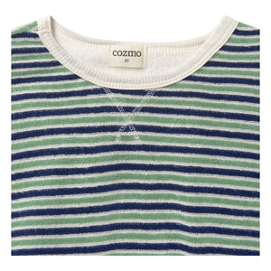 Cozmo - Enea Gestreiftes Handtuch-T-Shirt | Marine
