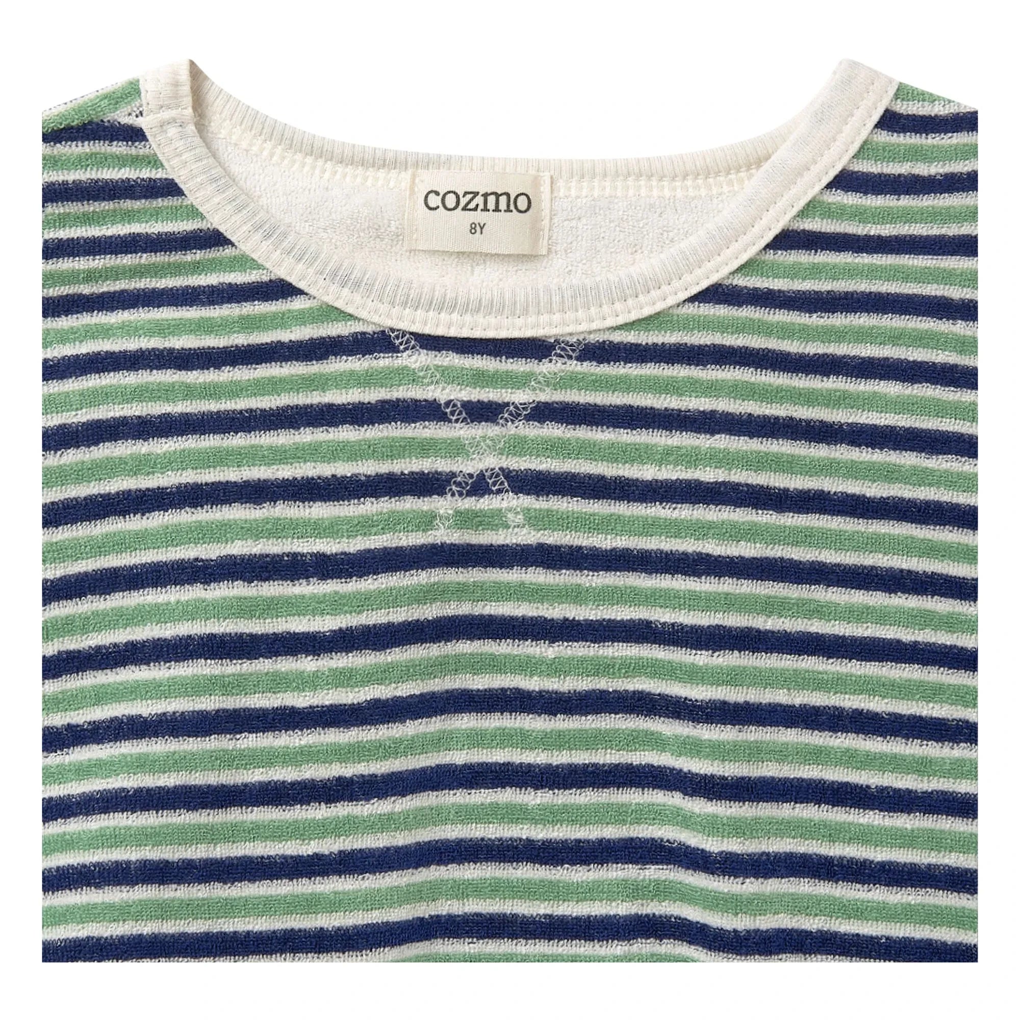 Cozmo - Enea Gestreiftes Handtuch-T-Shirt | Marine