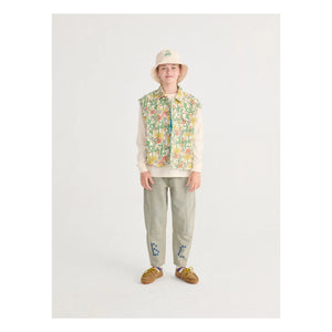 Bobo Choses - Fleurie Twill Ärmellose Jacke aus Bio-Baumwolle | Ecru