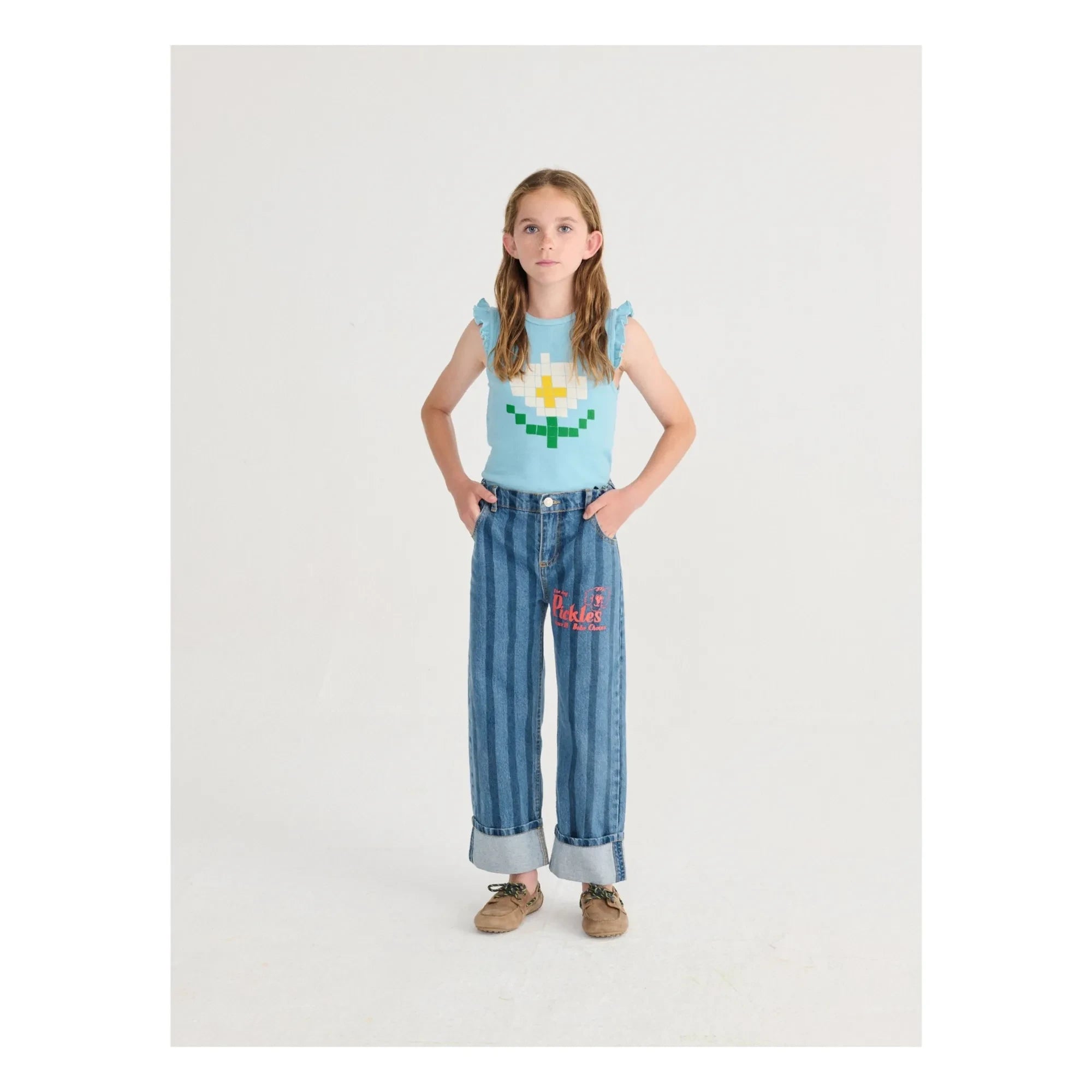 Bobo Choses - Marguerite Bio-Baumwoll-Rüschen-Top | Hellblau