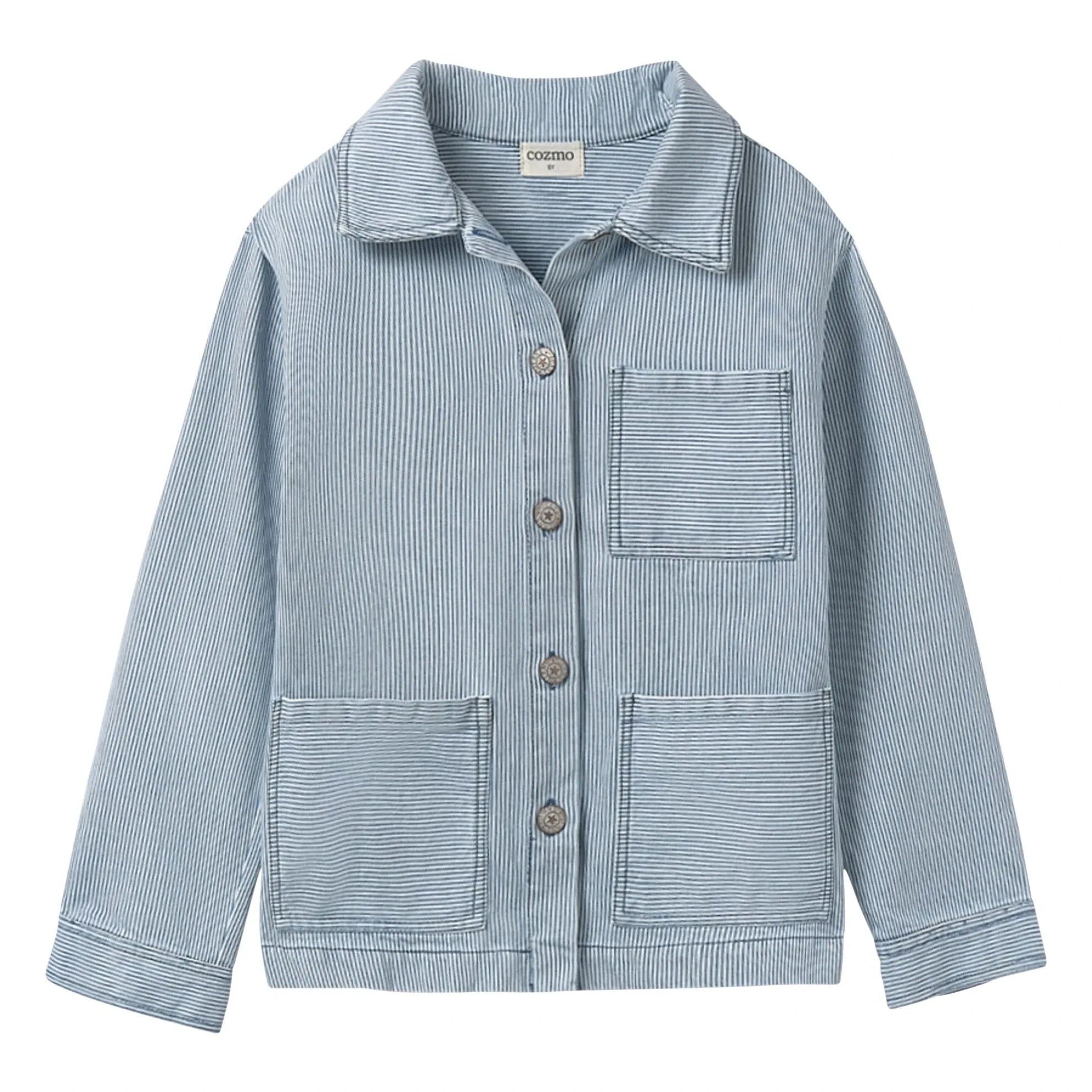 Cozmo - Denim Ridge Gestreiftes Overshirt | Hellblau