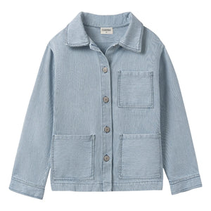 Cozmo - Denim Ridge Gestreiftes Overshirt | Hellblau