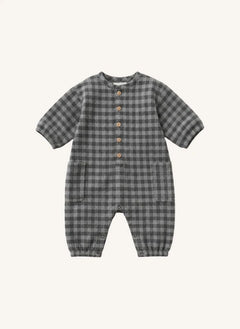 Studio Bohème - Big Papi Vichy Organische Baumwoll-Overall | Grau