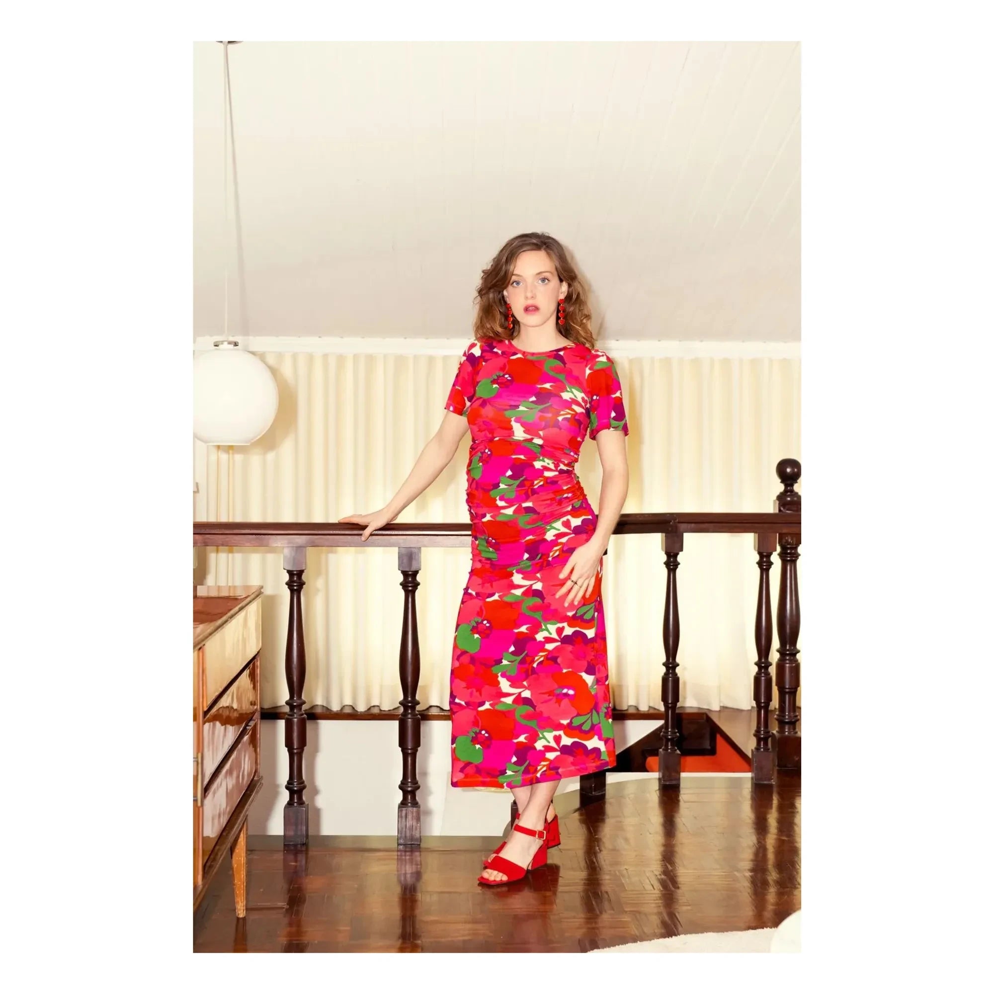 Paloma Collection - Theodora Pop Flower Umstandskleid | Rot