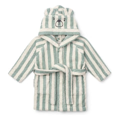 Liewood - Gestreifter Mint/Creme Lily Bademantel