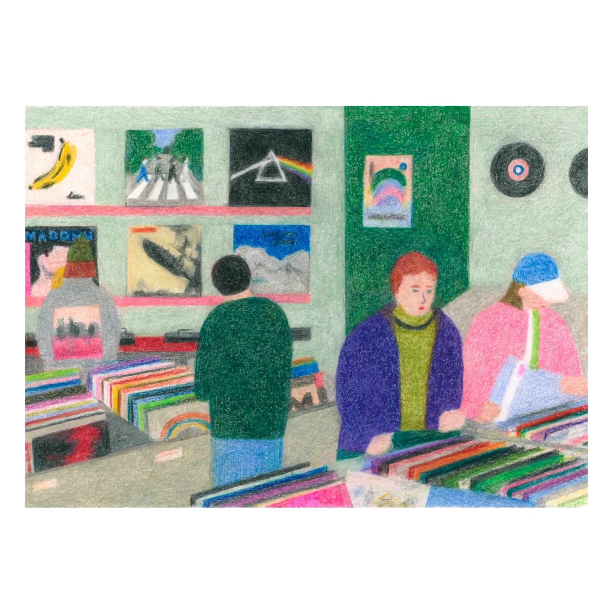 Paper Collective - Vinyl Shop Poster von Line Hachem