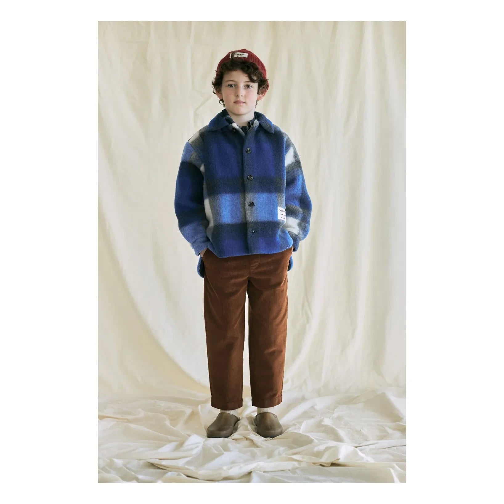 Tangerine - Kareli Polar Ceket