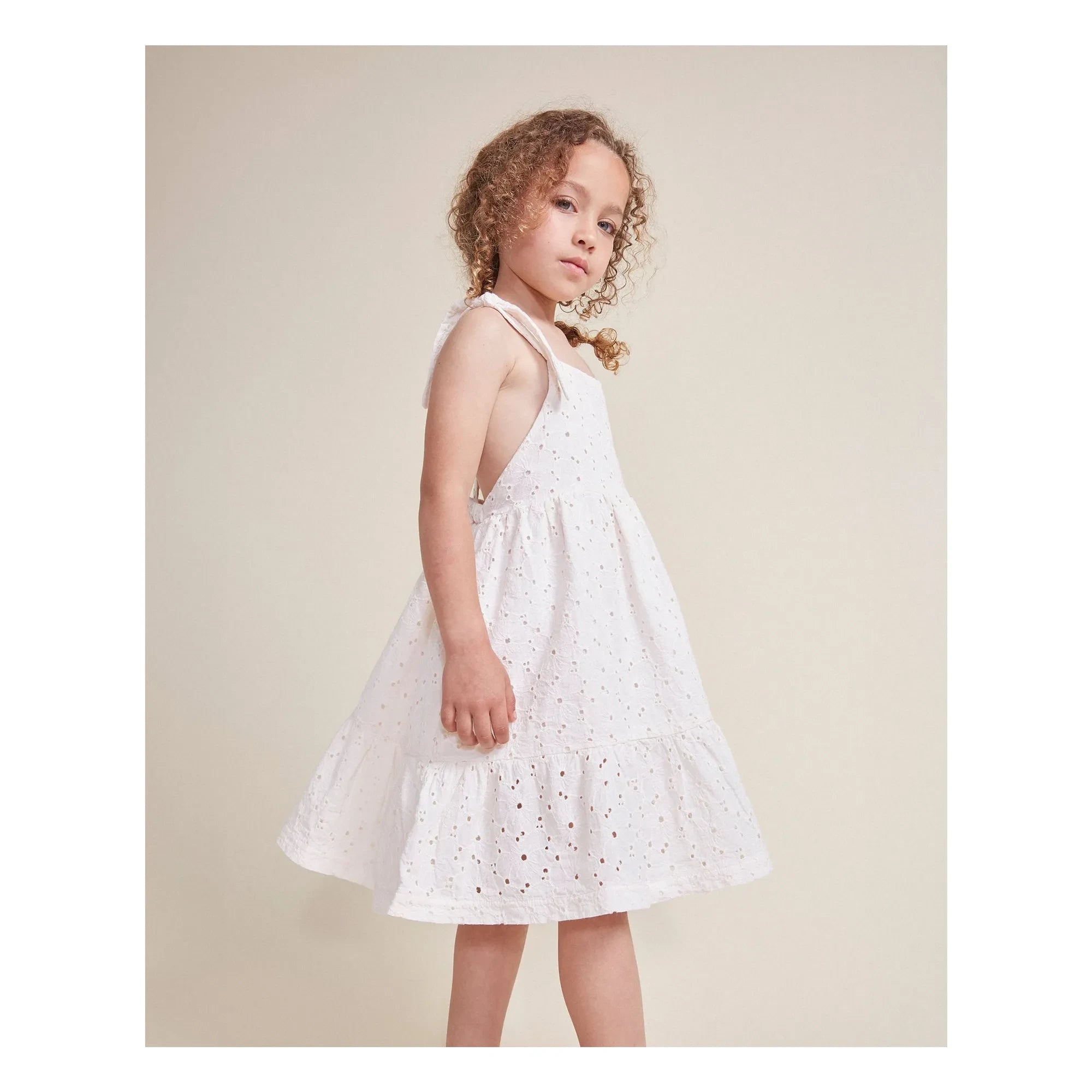 Búho - Besticktes Kleid | Elfenbein