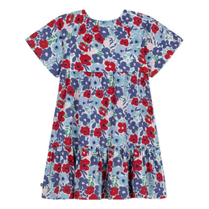 Petit Bateau – Bio-Popeline-Blumenkleid | Blau