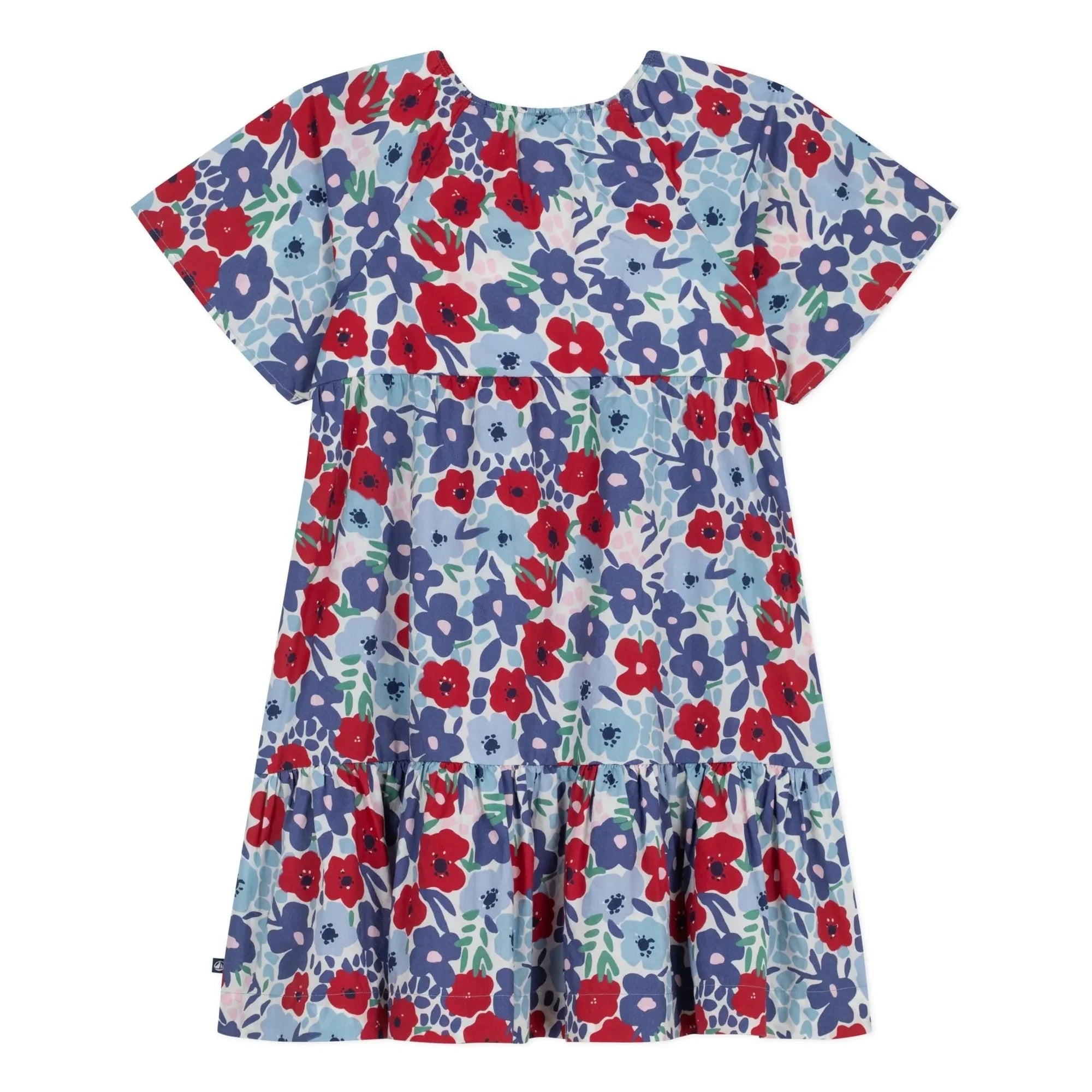 Petit Bateau – Bio-Popeline-Blumenkleid | Blau