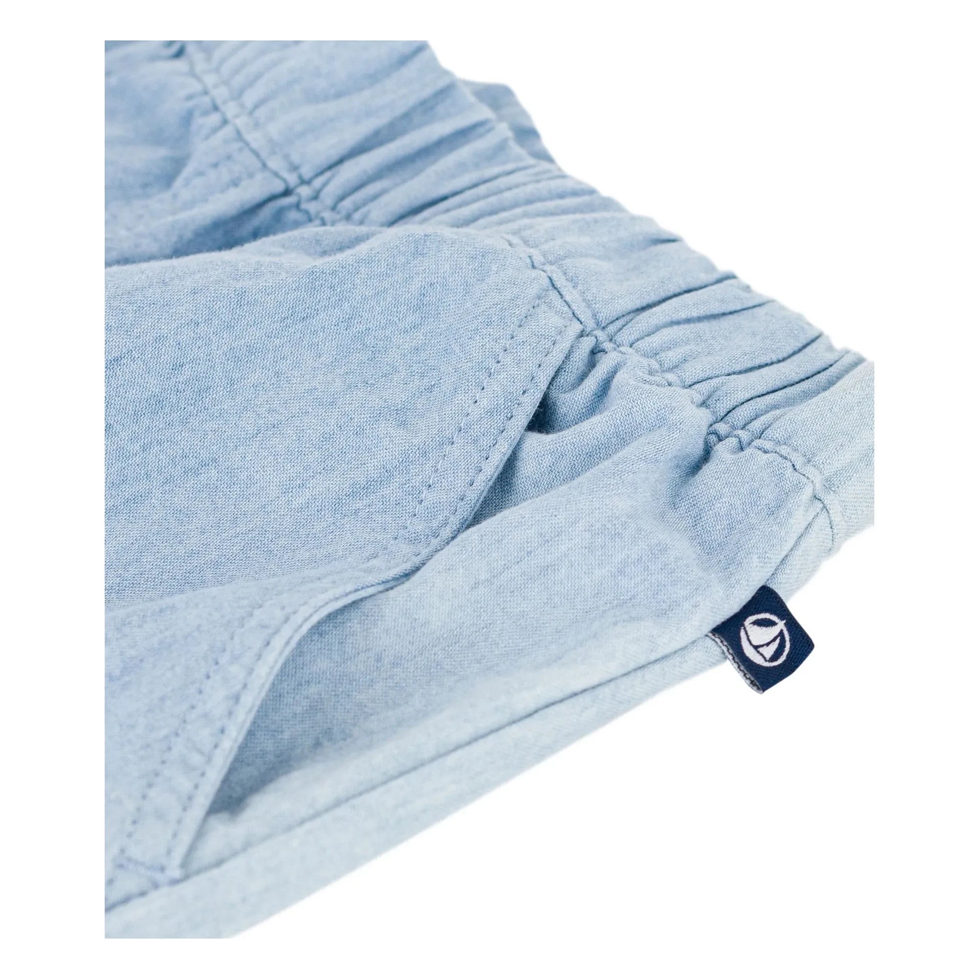 Petit Bateau - Hellblaue Denim Chambray Bio-Baumwollshorts