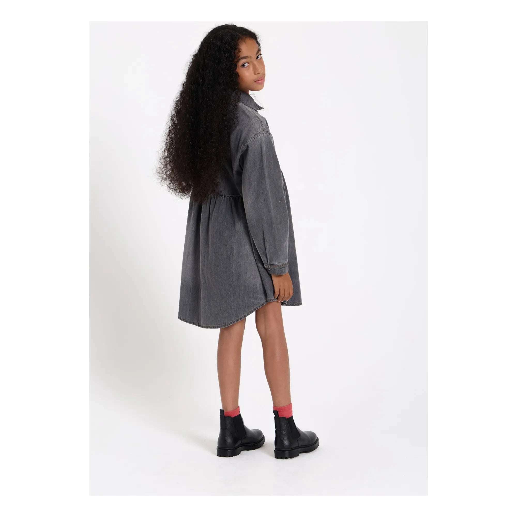 Finger in the nose - Darlin Denim Kleid | Denim grau