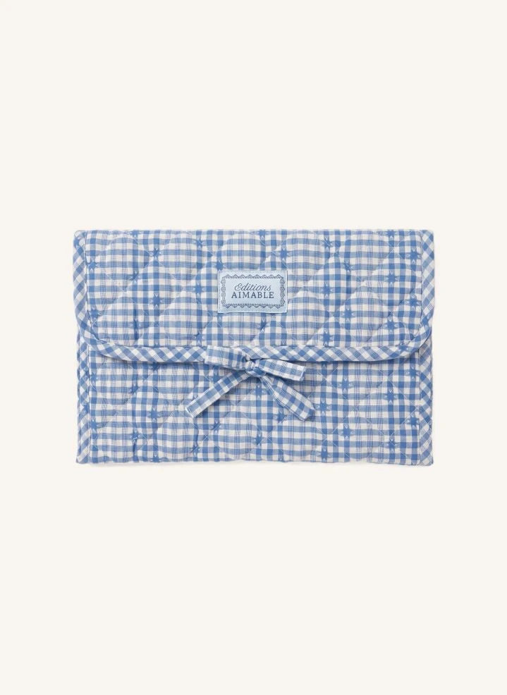 Editions Aimable - Palmyre Wickeltasche | Blau Vichy Baumwolle