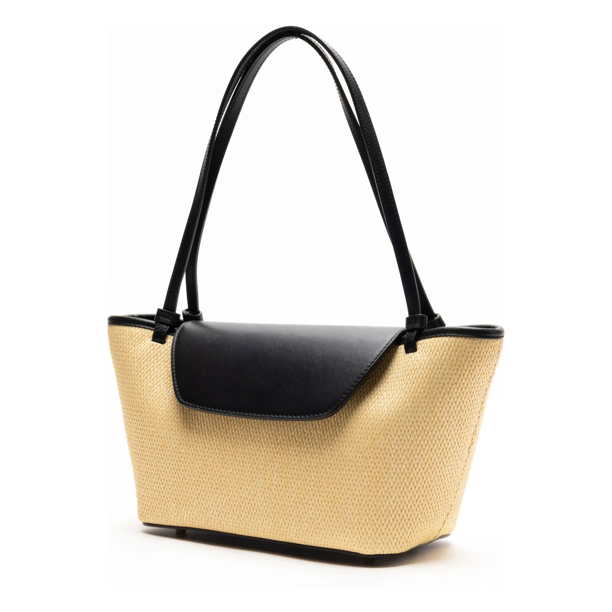 Elleme - Raffia-Leder-Umhängetasche | Natur