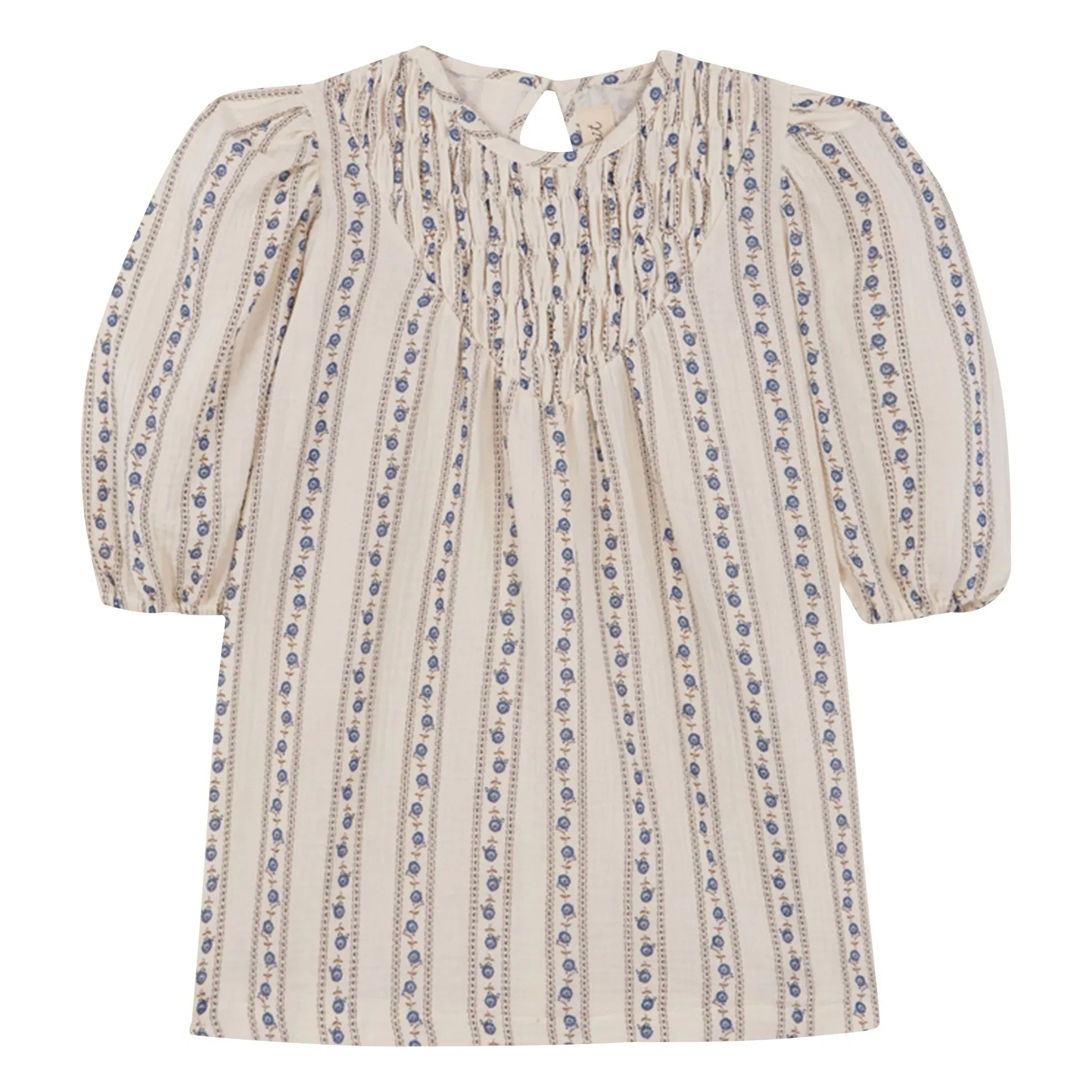 birinit - Bio Baumwolle Blumenkleid Sariñena | Gebrochenes Weiß