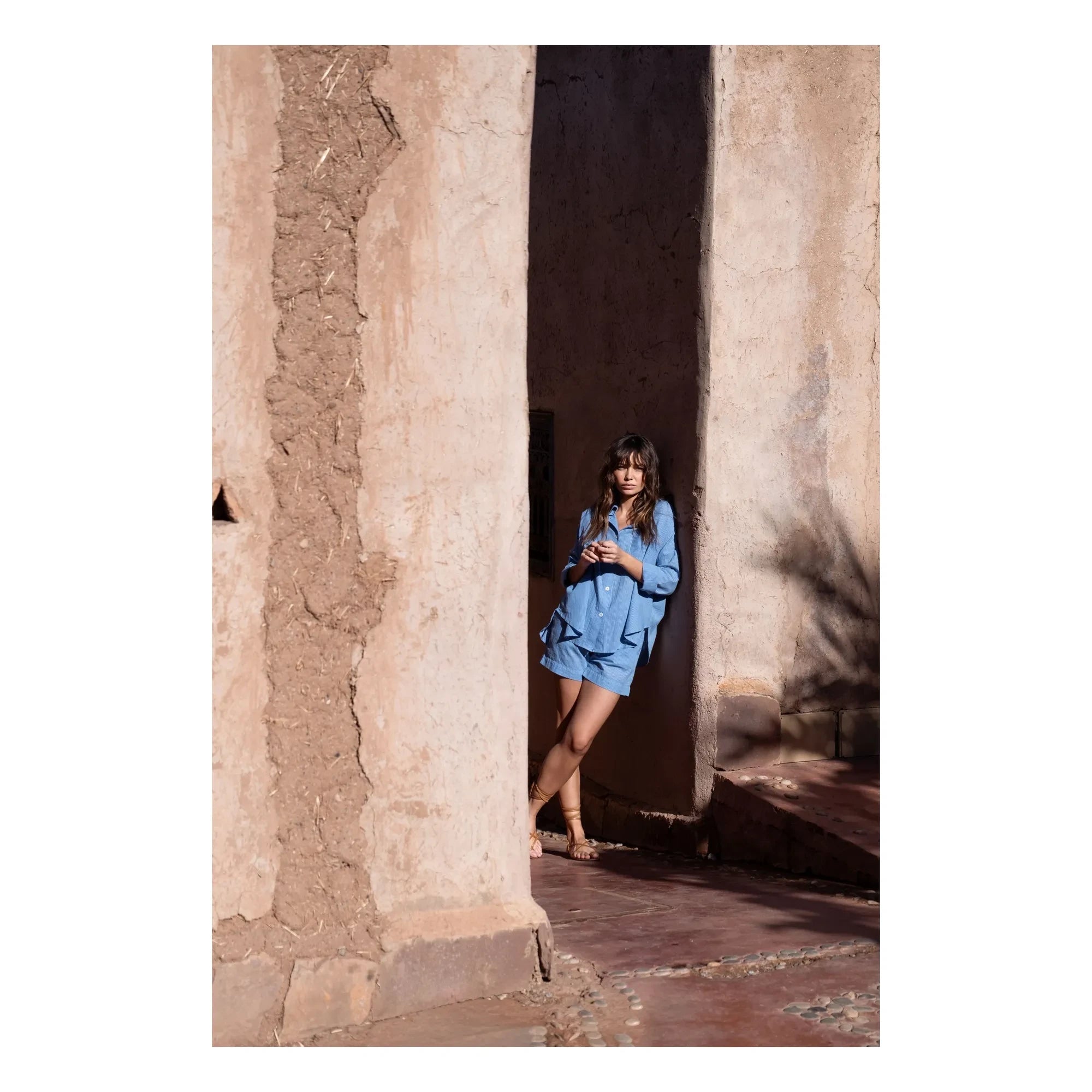 Maison Saint Julien - Ramatuelle Baumwoll-Voile-Hemd | Azurblau