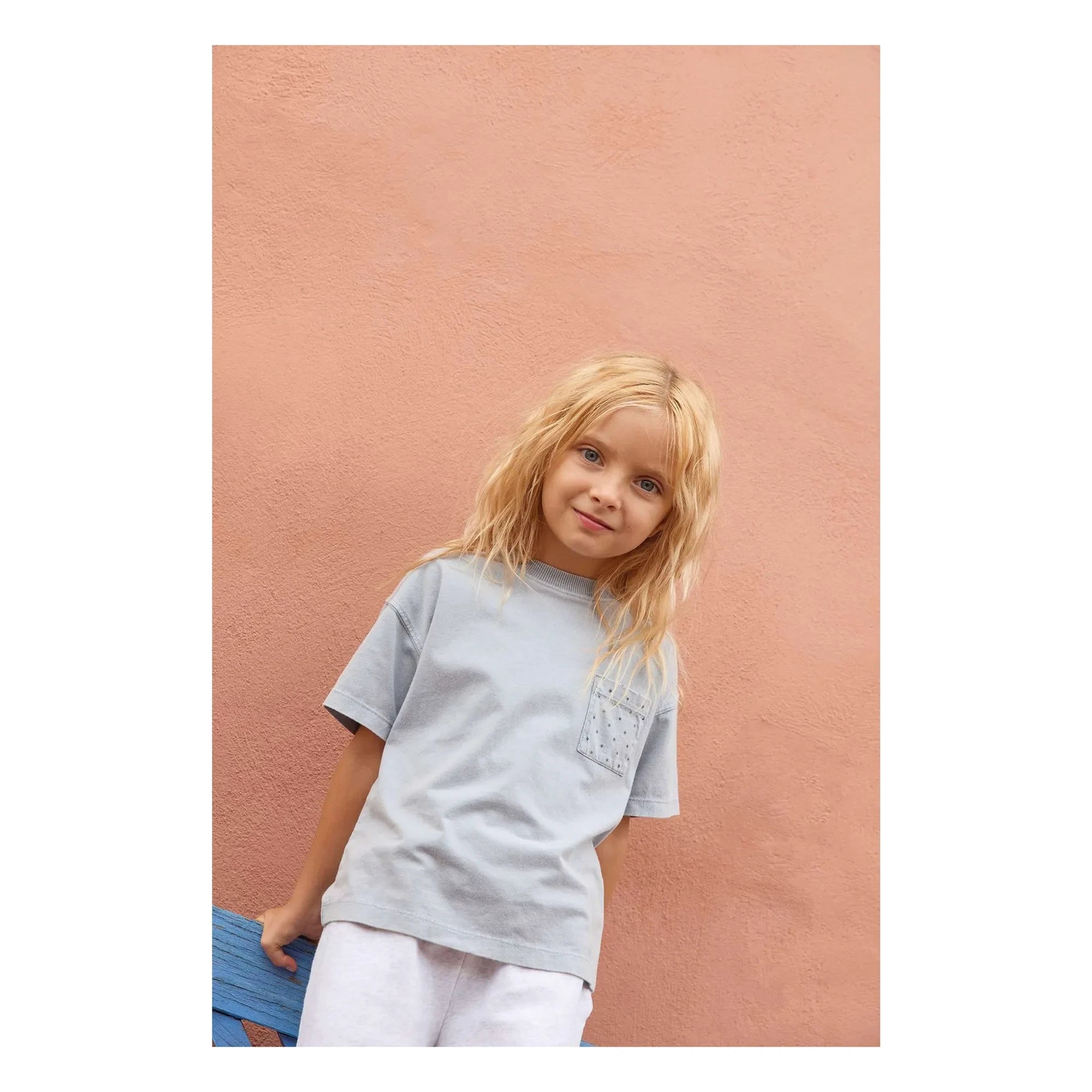 Bonton - Nixon Star Taschen-T-Shirt | Grau-Blau