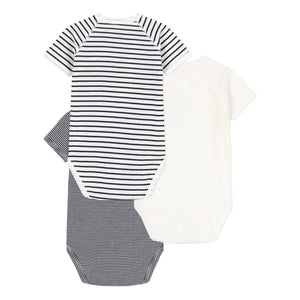 Petit Bateau - Gestreifte Neugeborenen Bodys - 3er-Set | Marineblau