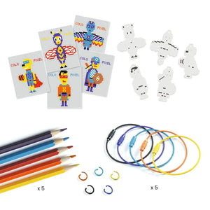 Djeco - DIY Kit - Piksel Sanatı Kahraman Anahtarlıklar