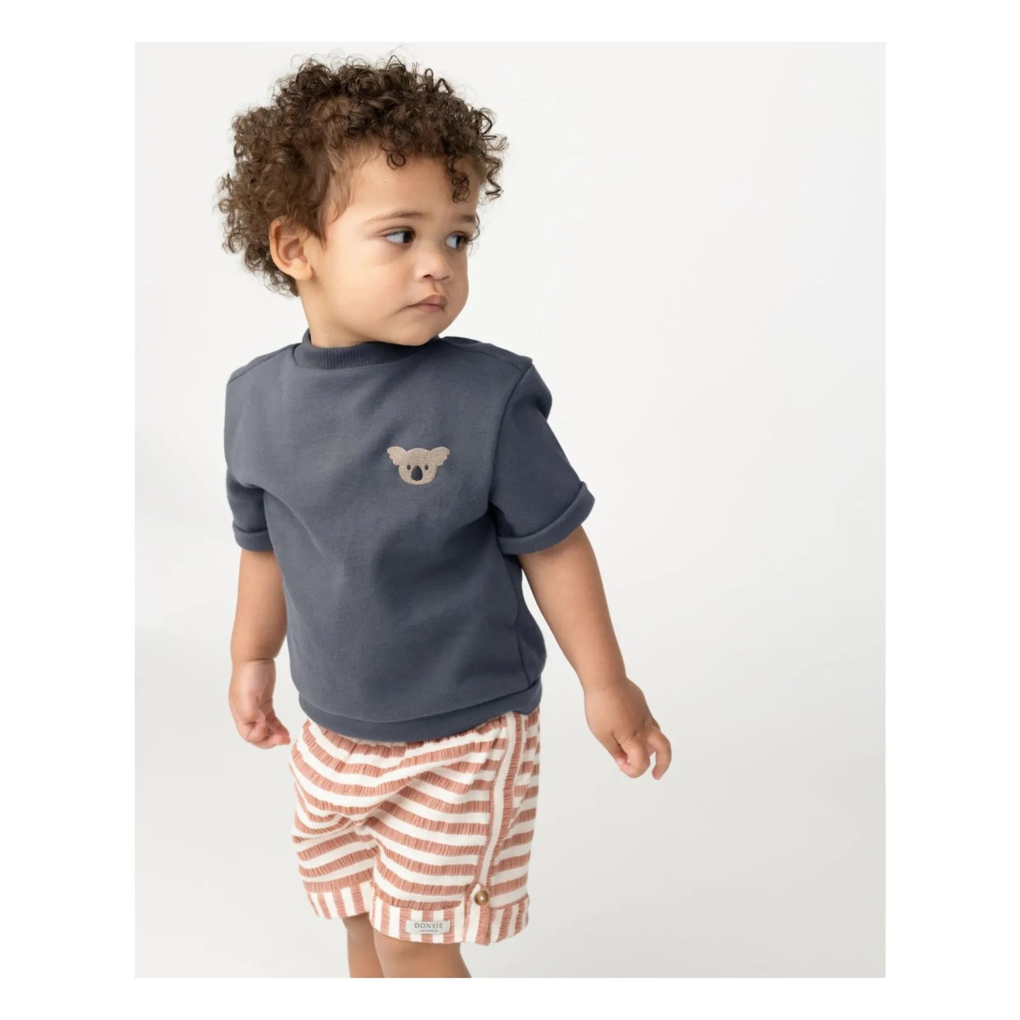 Donsje – Kaatio Gestreifte Bio-Baumwollshorts | Camel