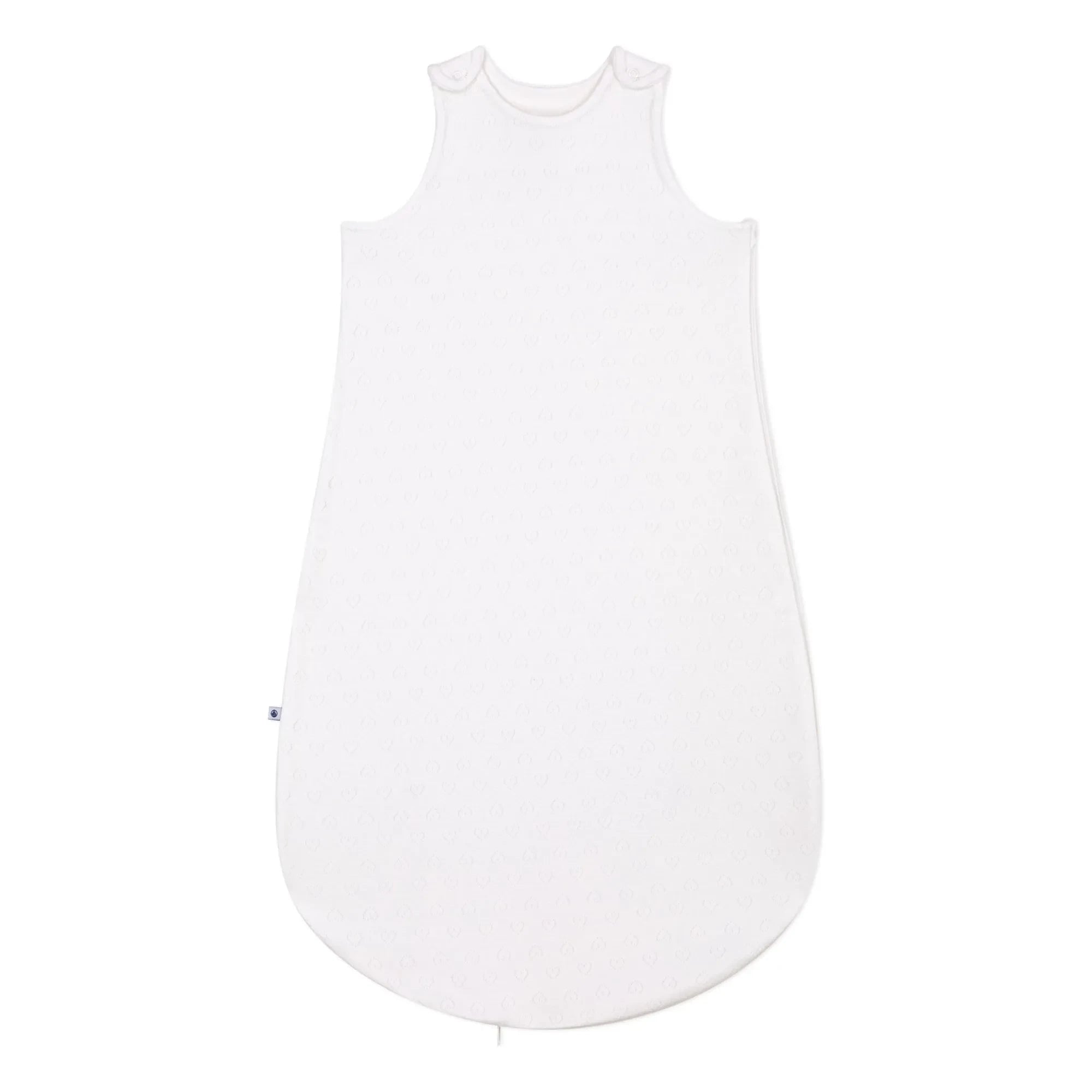 Petit Bateau - Herz-Strampler aus Bio-Baumwolle mit Lochmuster | Weiß