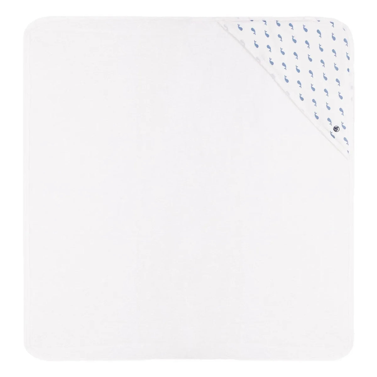 Petit Bateau - Balene Özel Pamuklu Banyo Pelerini | Beyaz