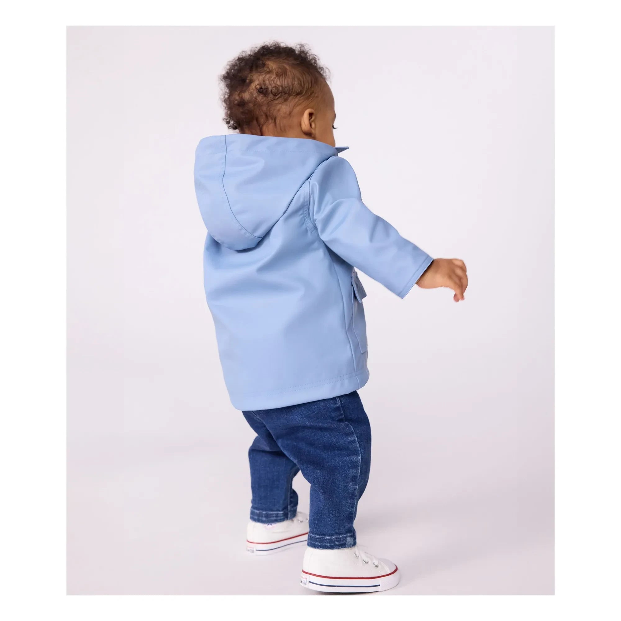 Petit Bateau - Regenmantel aus recycelter Faser für Babys | Blau