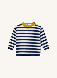 Bonton - Pepito gestreifter Babypullover | Marineblau