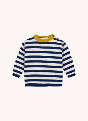 Bonton - Pepito gestreifter Babypullover | Marineblau