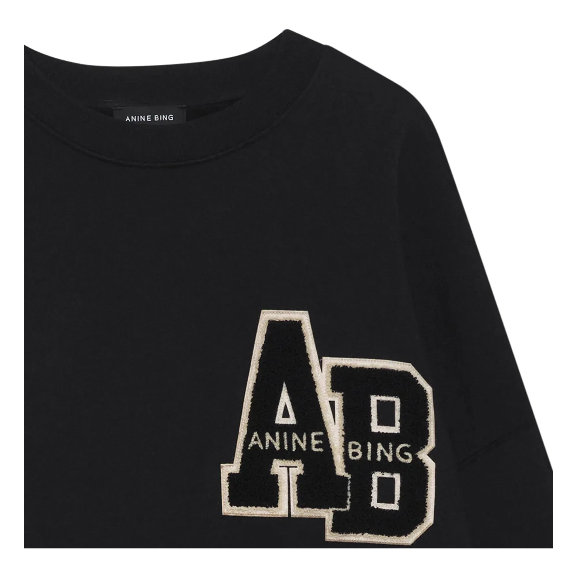 Anine Bing - Miles Letterman Sweatshirt aus Bio-Baumwolle | Schwarz