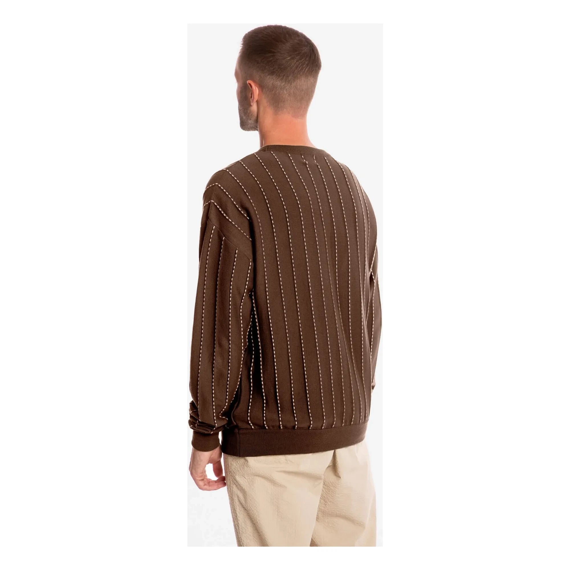 Matona - Gestreifter Pullover aus Bio-Baumwolle | Braun