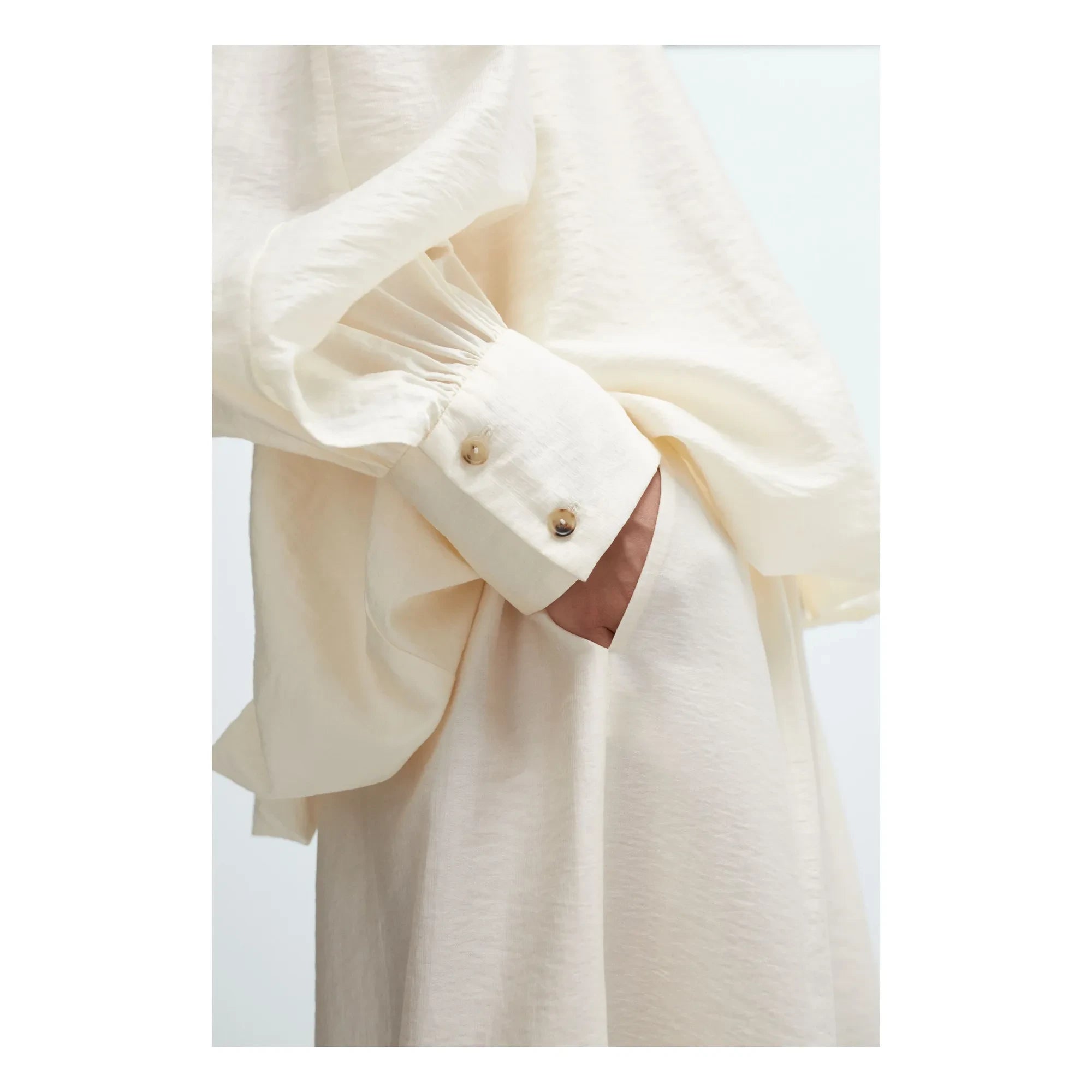 Cordera - Marfil Balon Kollu Bluz | Creme