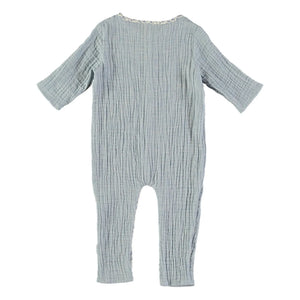 Risu Risu - Polito Bio-Baumwoll-Musselin-Pyjama | Hellblau
