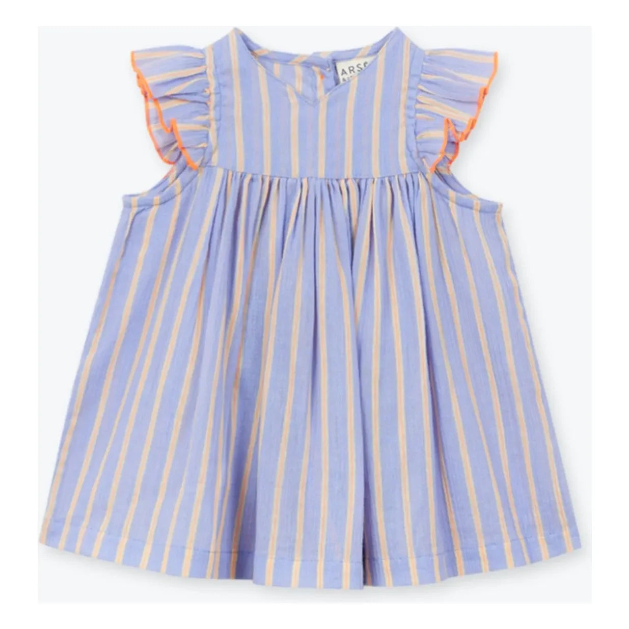 Arsène et Les Pipelettes – Gestreiftes Kleid aus Bio-Baumwolle | Lavendel