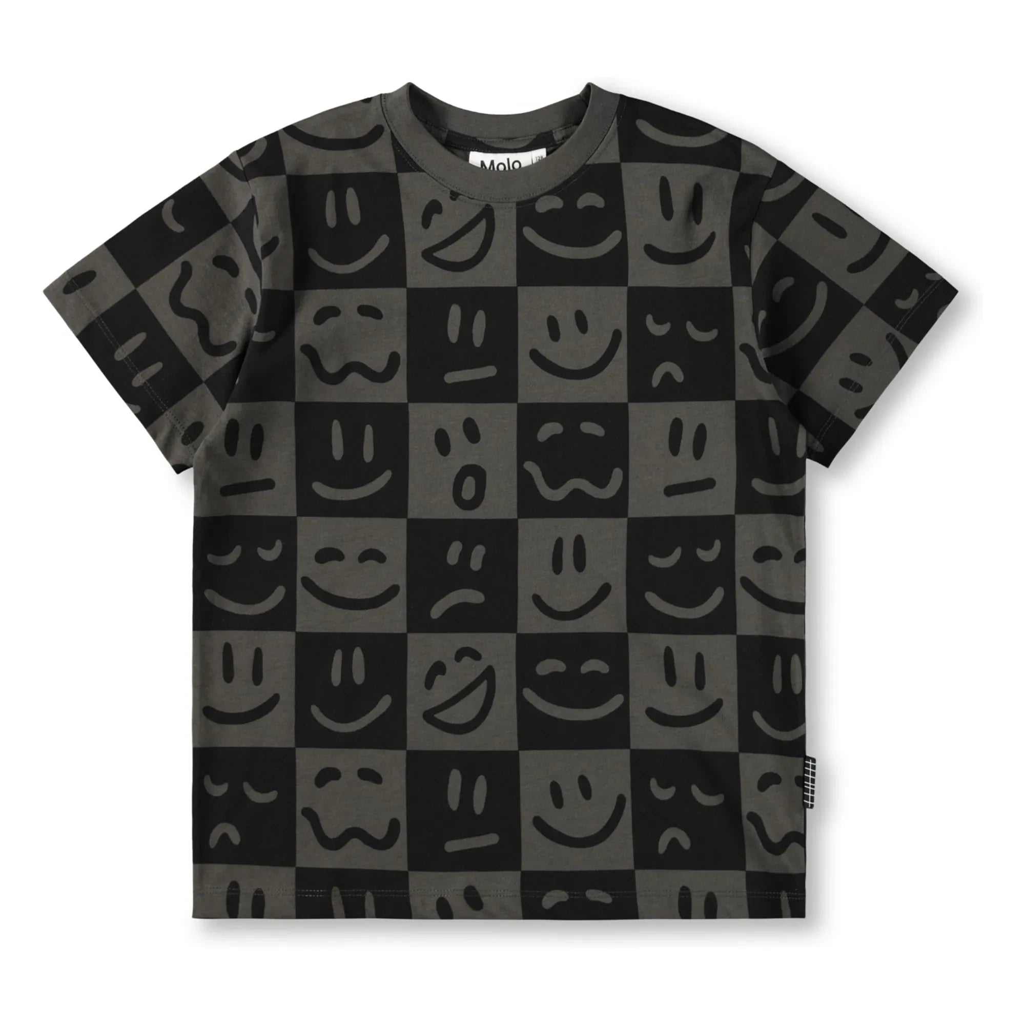 Molo – Riley Emotion Damier T-Shirt aus Bio-Baumwolle | Schwarz