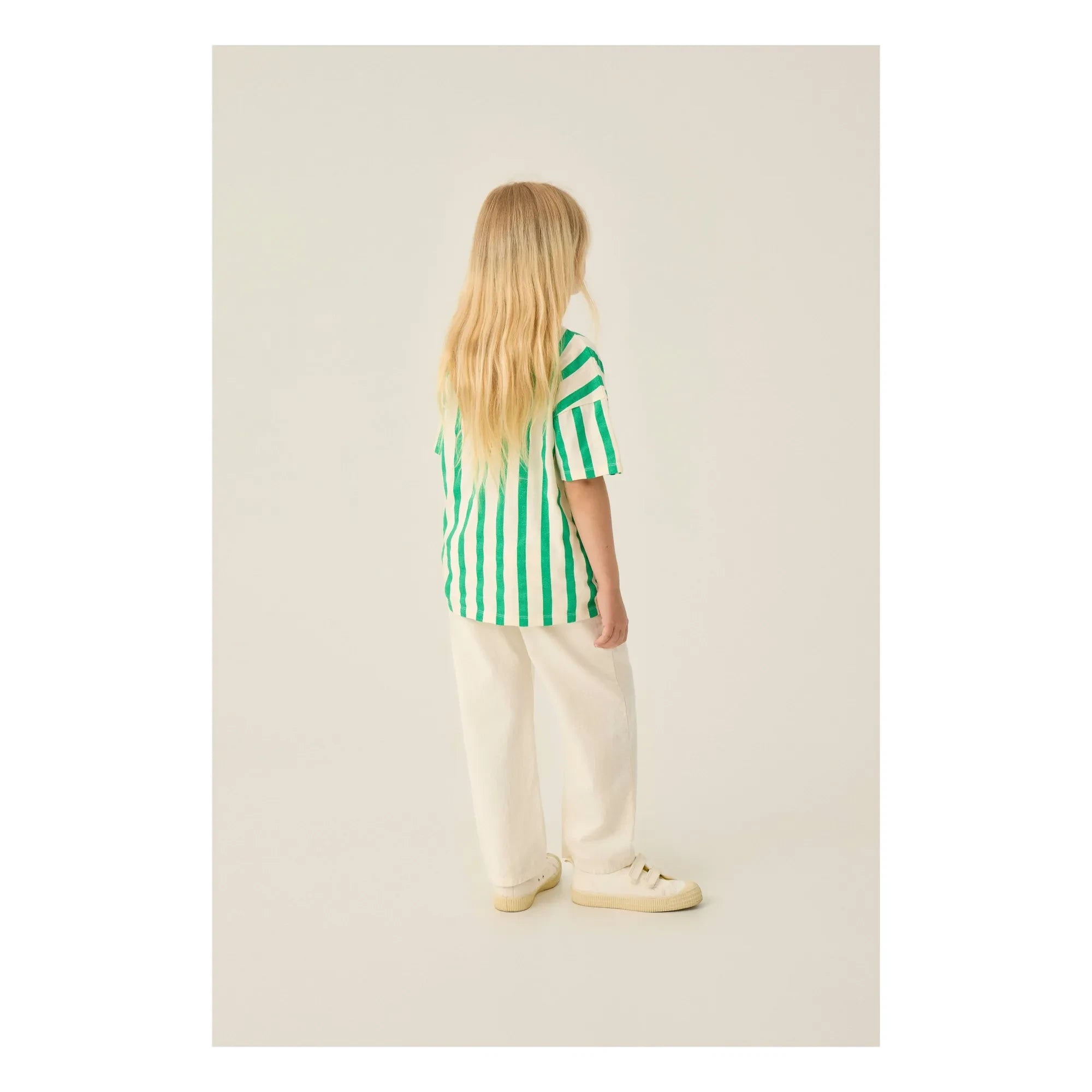 The Campamento - Grünes Oversize-gestreiftes Polo-T-Shirt
