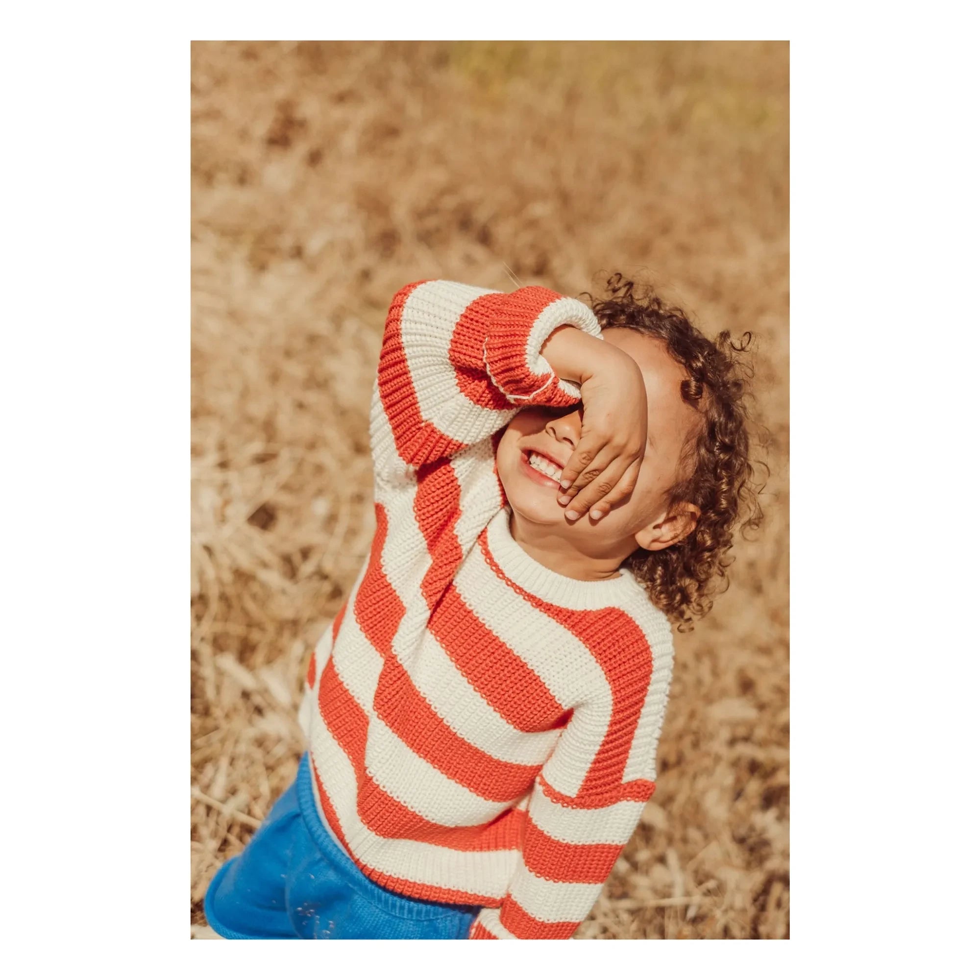 THE LiTTLE POETS - Gastão Gestreifter Bio-Baumwoll-Pullover | Rot