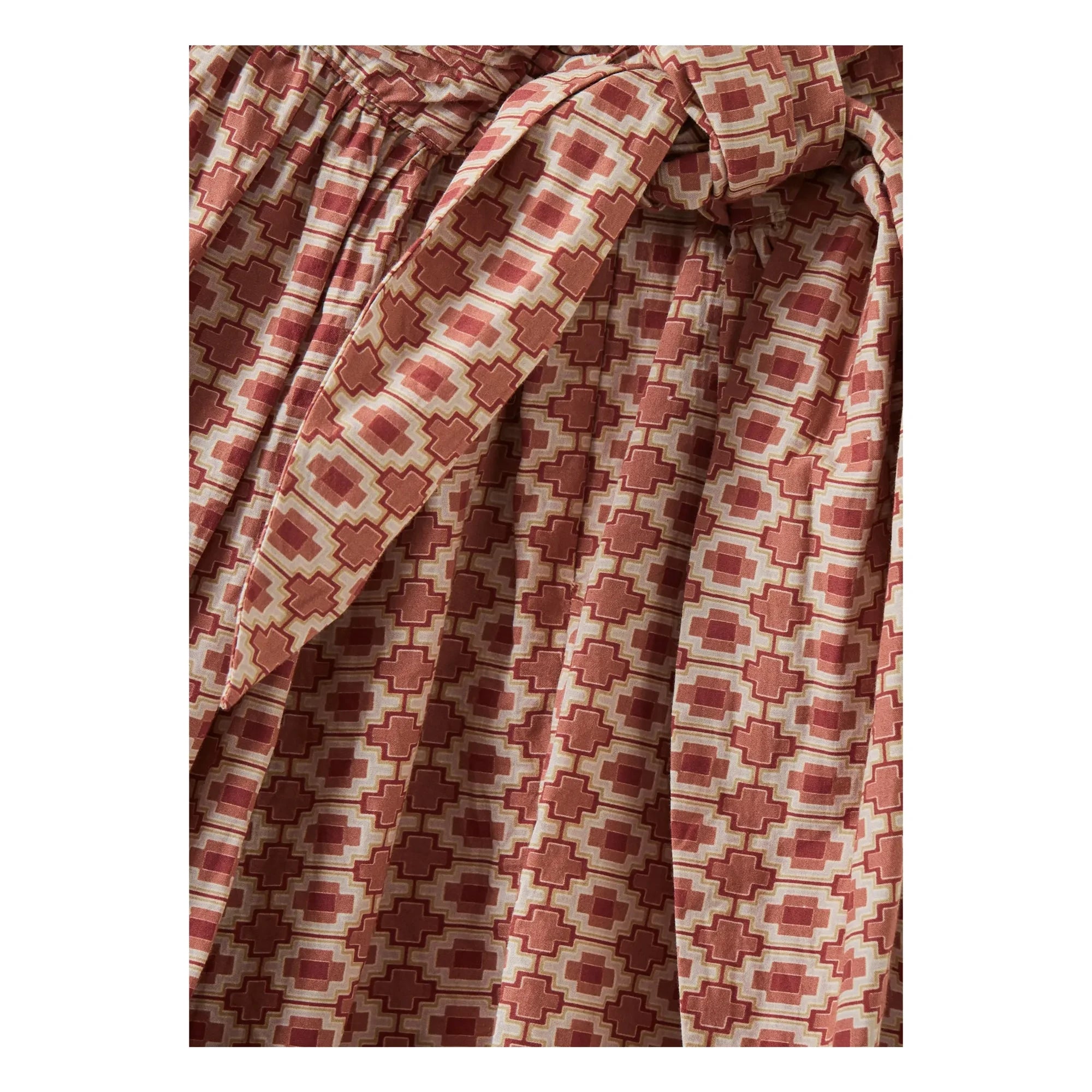 Caramel - Abelia Geometrisches Kleid | Ziegelrot