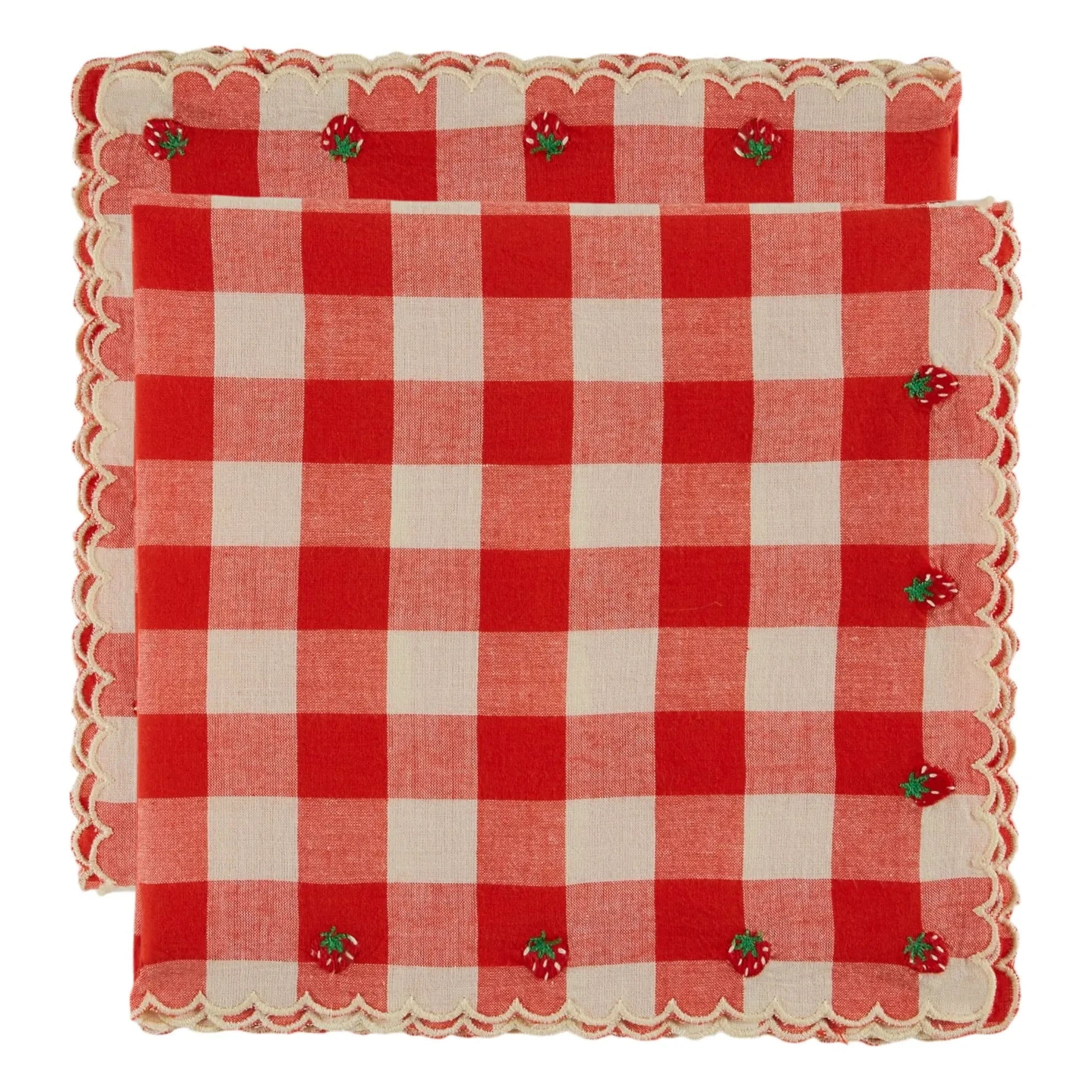 Emile et Ida - Bestickte Serviette | Rot