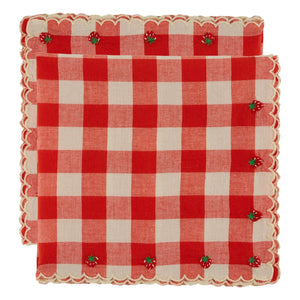 Emile et Ida - Bestickte Serviette | Rot