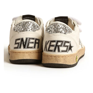 Golden Goose - Ballstar Glitzer-Sneakers mit Klettverschluss | Silber