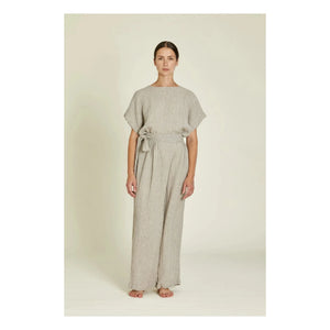 Black Crane – Basic Leinen-Top | Hellgrau